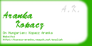 aranka kopacz business card